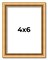 4x6 Classic Modern Gold Picture Frame - UV Acrylic, Foam Board Backing, Hanging Hardware